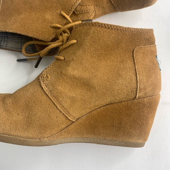 Toms Women’s Brown Rust Dessert Wedge Suede Ankle Booties Size 7 - Picture 16 of 16